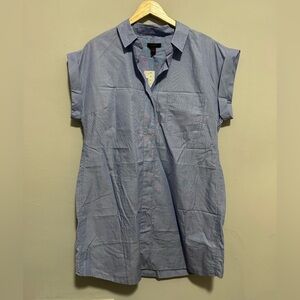 Women’s Blue Short Sleeve Shirt Dress